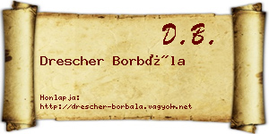 Drescher Borbála névjegykártya